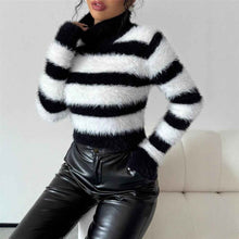 Women's Turtleneck Striped Sweater Top