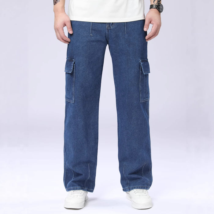 Pantalon large décontracté en jean pour homme