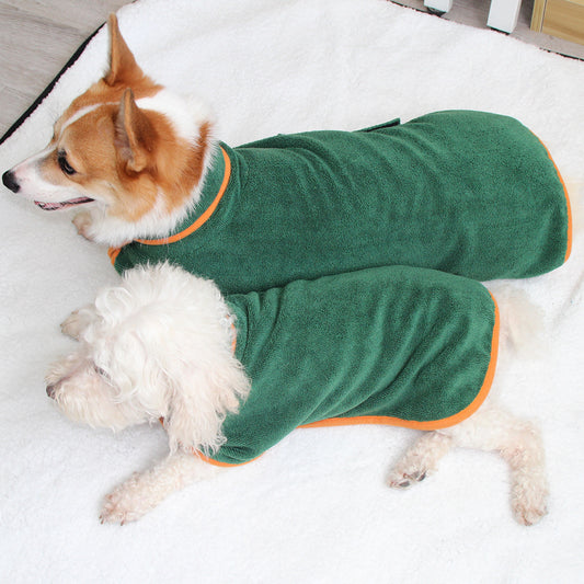 Absorbent Pet Bathrobe With Waist-wrapped Microfiber by Mirlaine Univers