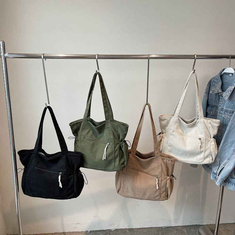 Womens Casual Corduroy Tote Bag Versatile And Easy To Style