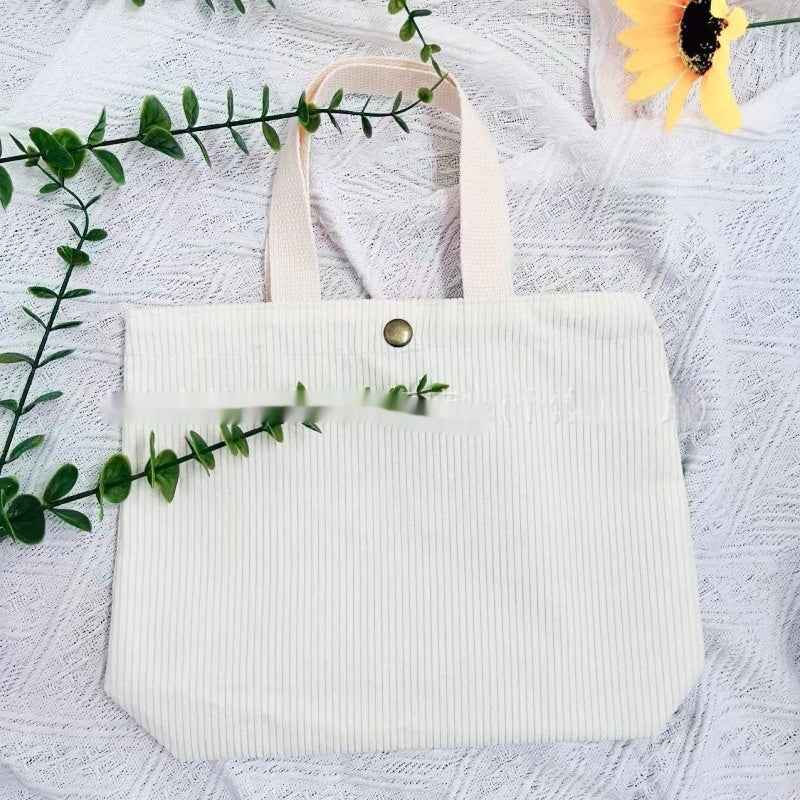 Rough-yarn Minimalist-style Tote With Double-sided Prints A Versatile High-capacity Womens Canvas Bag