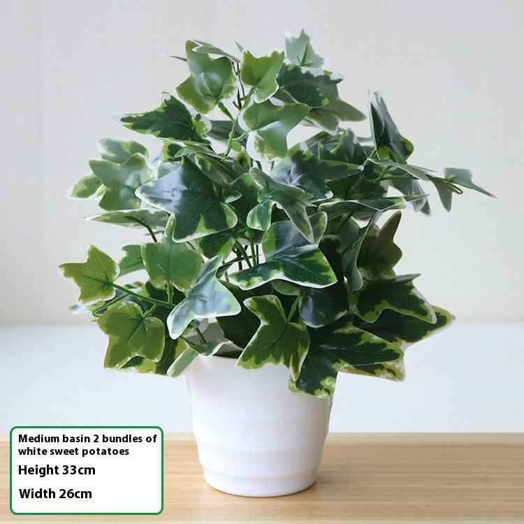 Simulation Plant Plastic Fake Flower And Grass Scindapsus Aureus Leaves Potted Plant