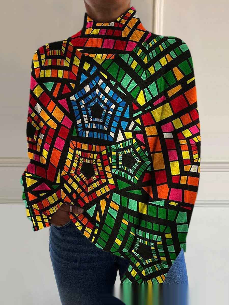 New High Neck Long Sleeve Sweaters Women's Clothing