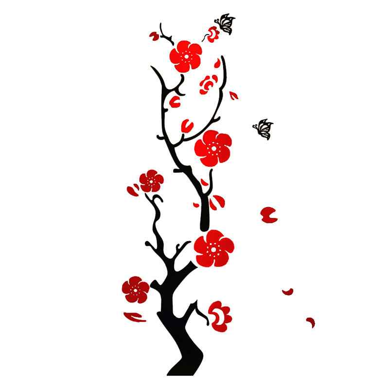 Acrylic 3D Crystal Three-dimensional Wall Sticker Plum Blossom TV Wall Background Decoration