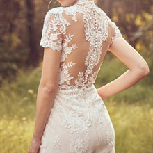 Bride Pants Suit Wedding Bridal Gowns Short Sleeve Jumpsuit by Mirlaine Univers