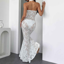 Women's Sexy Lace Hollow-Out Halter Dress