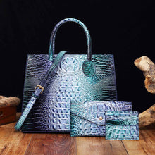 Womens Crossbody Tote Bag  With Vibrant Crocodile-Grain Design In The Brummie Style