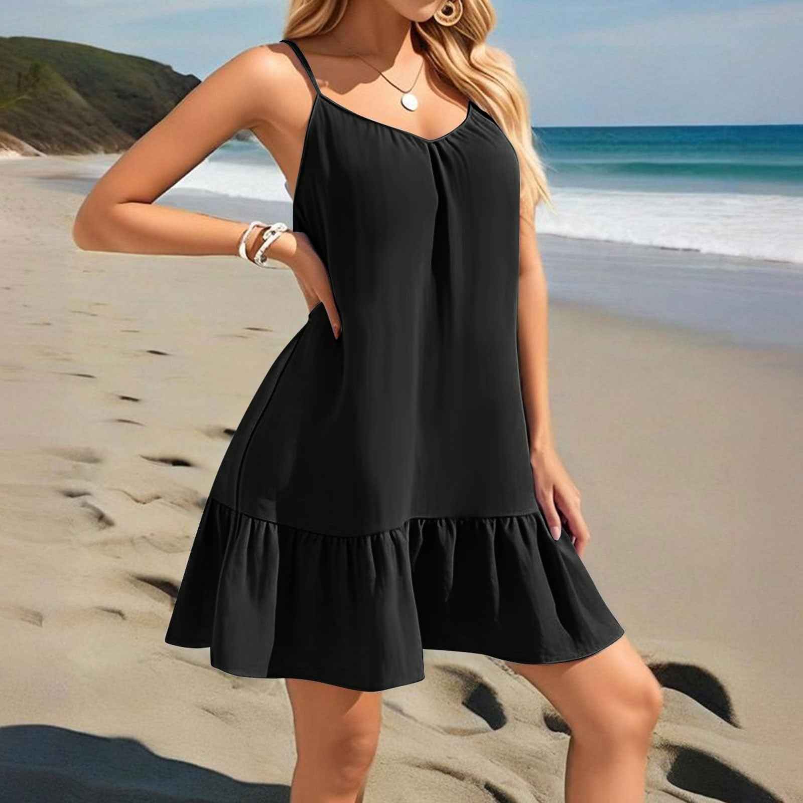 Strapless Solid-color Elegant Dress