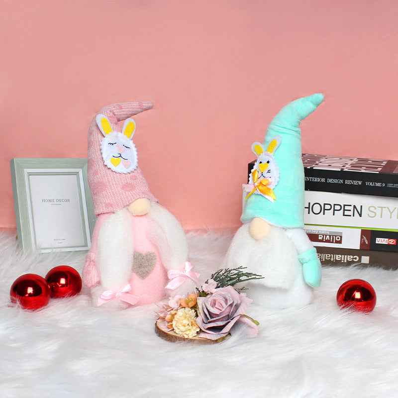 Rabbit Ears Doll Ornaments Easter Elf Doll Gift Decorations