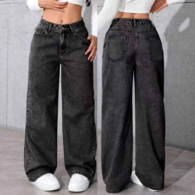 Women's Straight-leg Pants Loose-fitting Casual Trousers