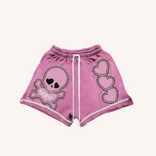 Printed Summer Loose Drawstring Fringed Fabric Shorts