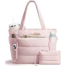 Womens Quilted Tote Bag With Multiple Compartments
