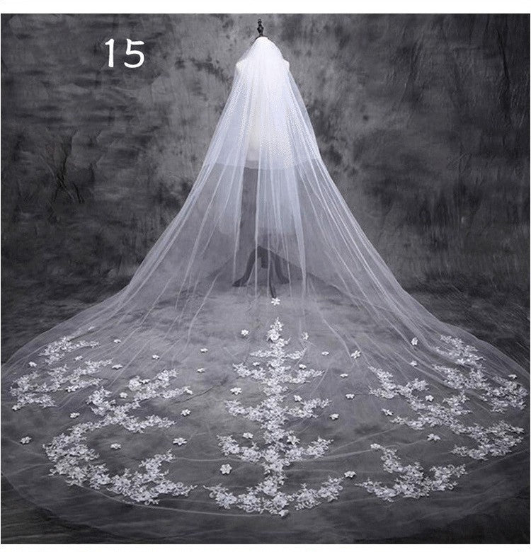 Bridal Wedding Dress Long Tail Luxury Super Fairy Wedding Veil by Mirlaine Univers