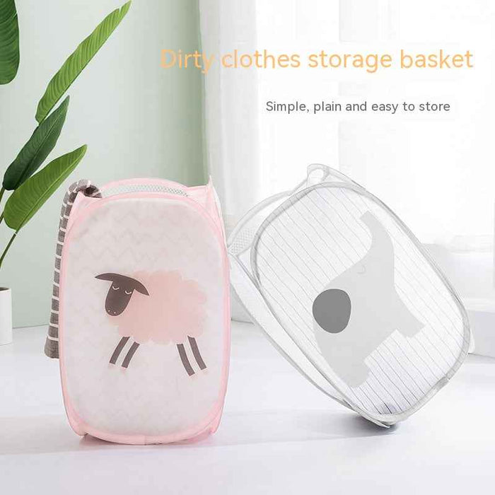 Cartoon Laundry Basket Large Laundry Basket Storage Basket Foldable Dirty Clothes Basket Simple Put Dirty Clothes Storage Basket