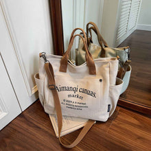 Canvas Commuter Shoulder Tote Crossbody Bag