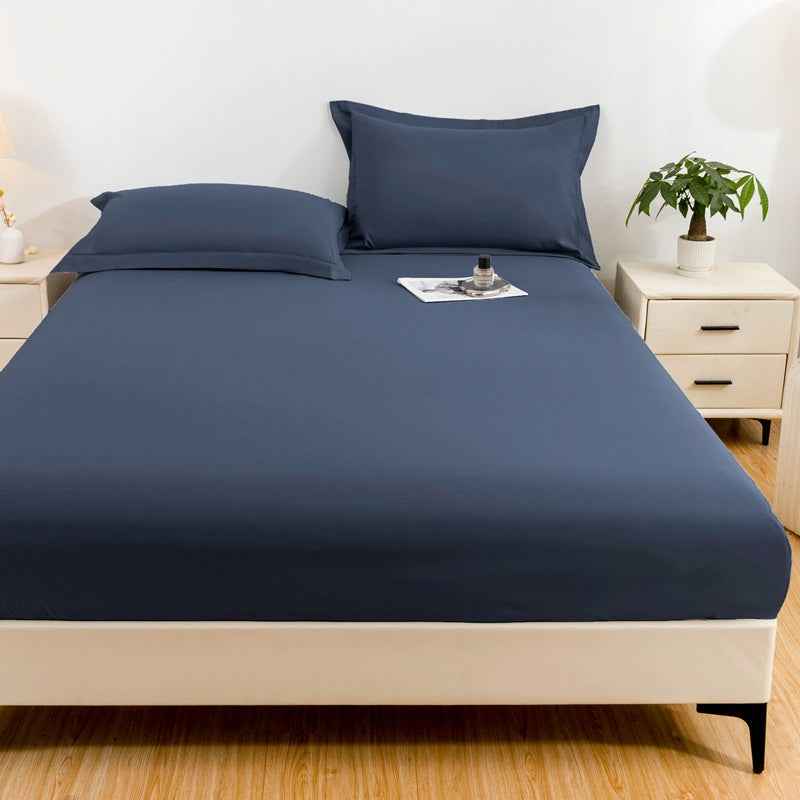 Solid Color Frosted Double Layer Water-proof Mattress Protective Cover Skin-friendly Soft Dustproof Protective Bedding