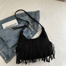Womens Bohemian Retro Tassel Shoulder Crossbody Bag