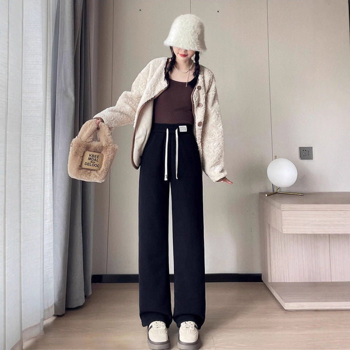 Pantalon large en velours côtelé pour femme automne et hiver