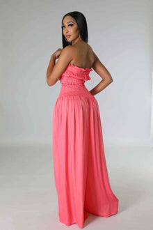 Summer Autumn Solid-Color Womens Casual Tube Top And High-Waist Drawstring Wide-Leg Pants