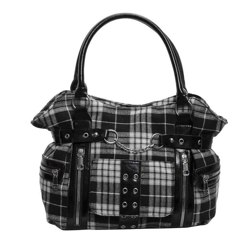 New Casual Womens Bag With A Cinched Waist And Locomotive-style Rivets