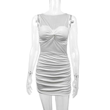 Women's Sexy Mesh Crew-Neck Sleeveless Dress