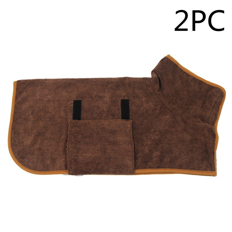 Absorbent Pet Bathrobe With Waist-wrapped Microfiber by Mirlaine Univers