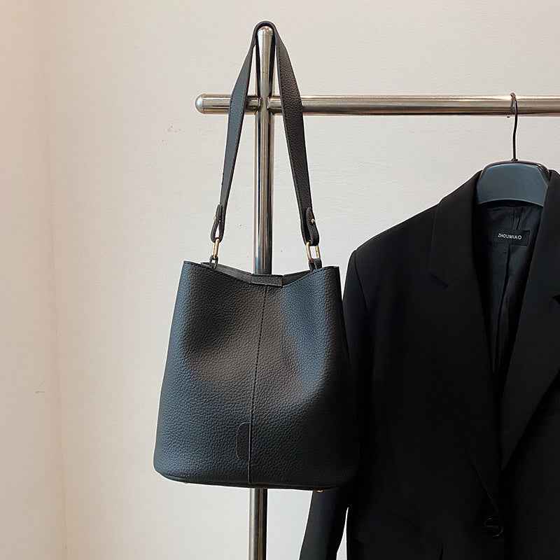 Sophisticated Winter Bucket Bag Set A Versatile Minimalist Single-shoulder Crossbody Bag