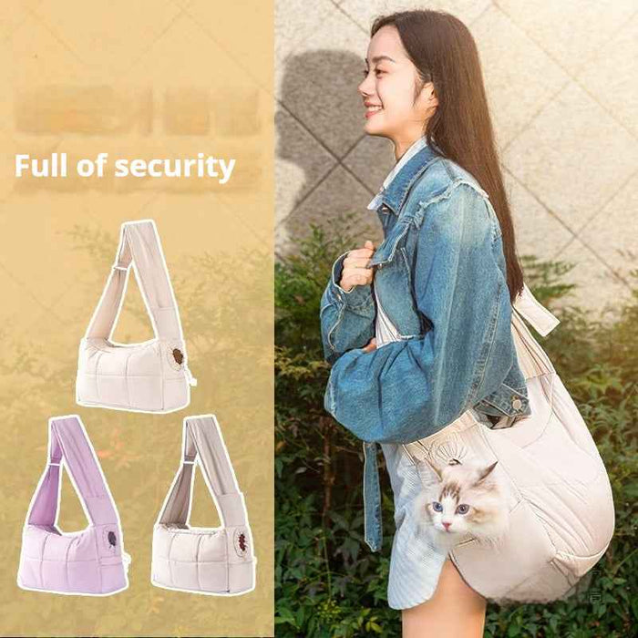Sac bandoulière portable de grande capacité pour chats lors des sorties