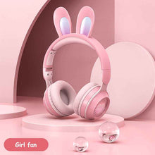Rabbit Ear Headphones Wireless Luminous Extendable Wheat Headphones - Mirlaine Univers - Rabbit Ear Headphones Wireless Luminous Extendable Wheat Headphones