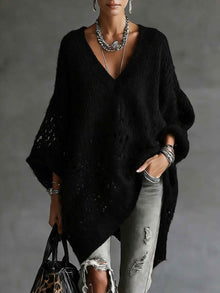 Women's Hollow Knitted Loose Pullover Sweater