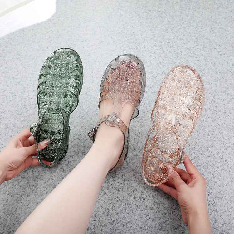 Crystal Gel Shoes Hollow Sandals For Women