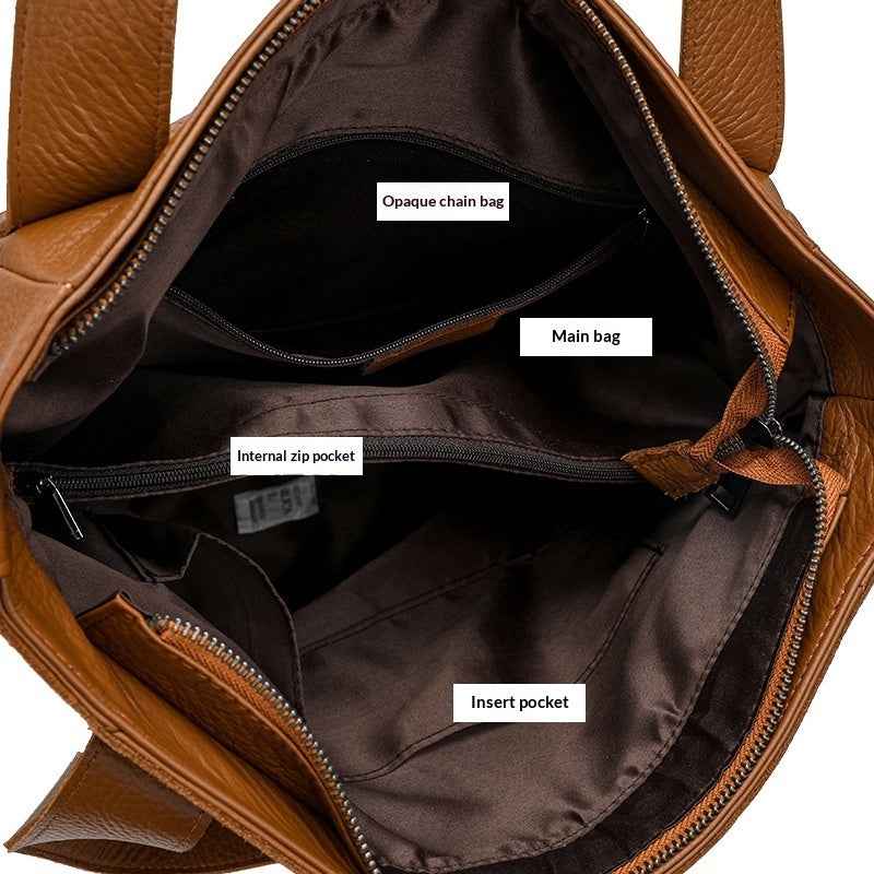 Single-shoulder Bagcrossbody Bag Made Capacity And Soft Leather