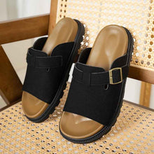 Summer Buckle Flats Sandals Fashion Fish Mouth Thick Bottom Slippers For Women Outdoor Non-slip Slides