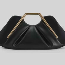 Womens Retro-Style Framed Pleated Cloud Bag