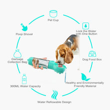 Pet Water Bottle Feeder Bowl Garbage Bag Storage Portable Pet Outdoor Travel 3 In 1 Dog Water Bottle by Mirlaine Univers