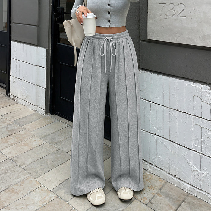 Lace-up Draping Casual Trousers For Women