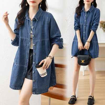 Women's Fashion Plus-Size Loose Denim Jacket
