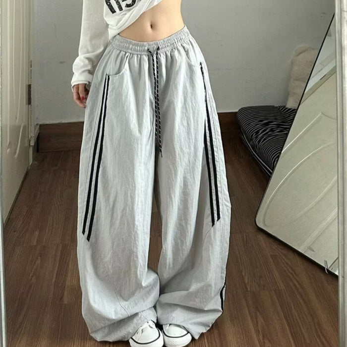 Pantalon décontracté large, droit et athlétique pour femme, coupe décontractée