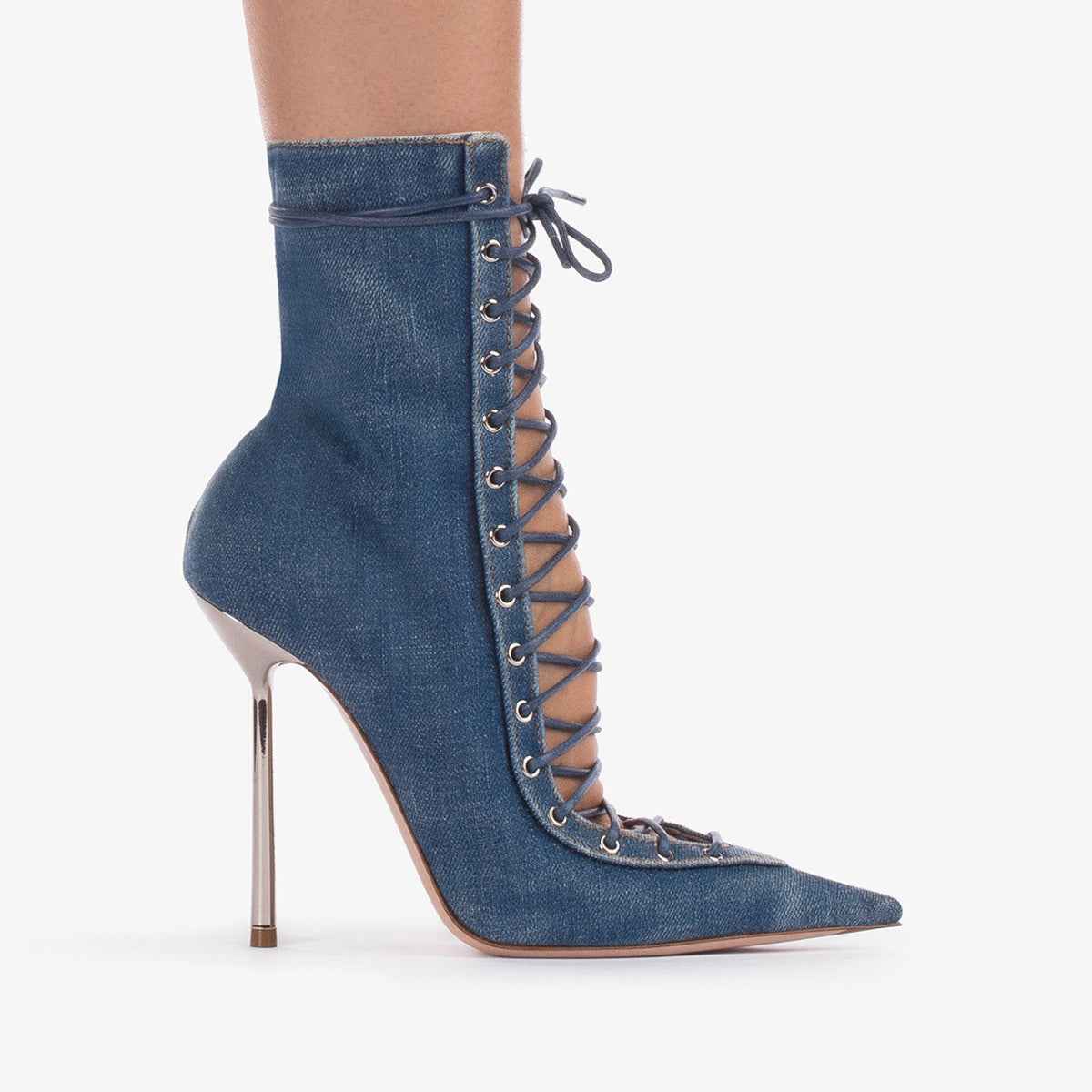 Mesh Patent Leather High-Heel Sandals For Women