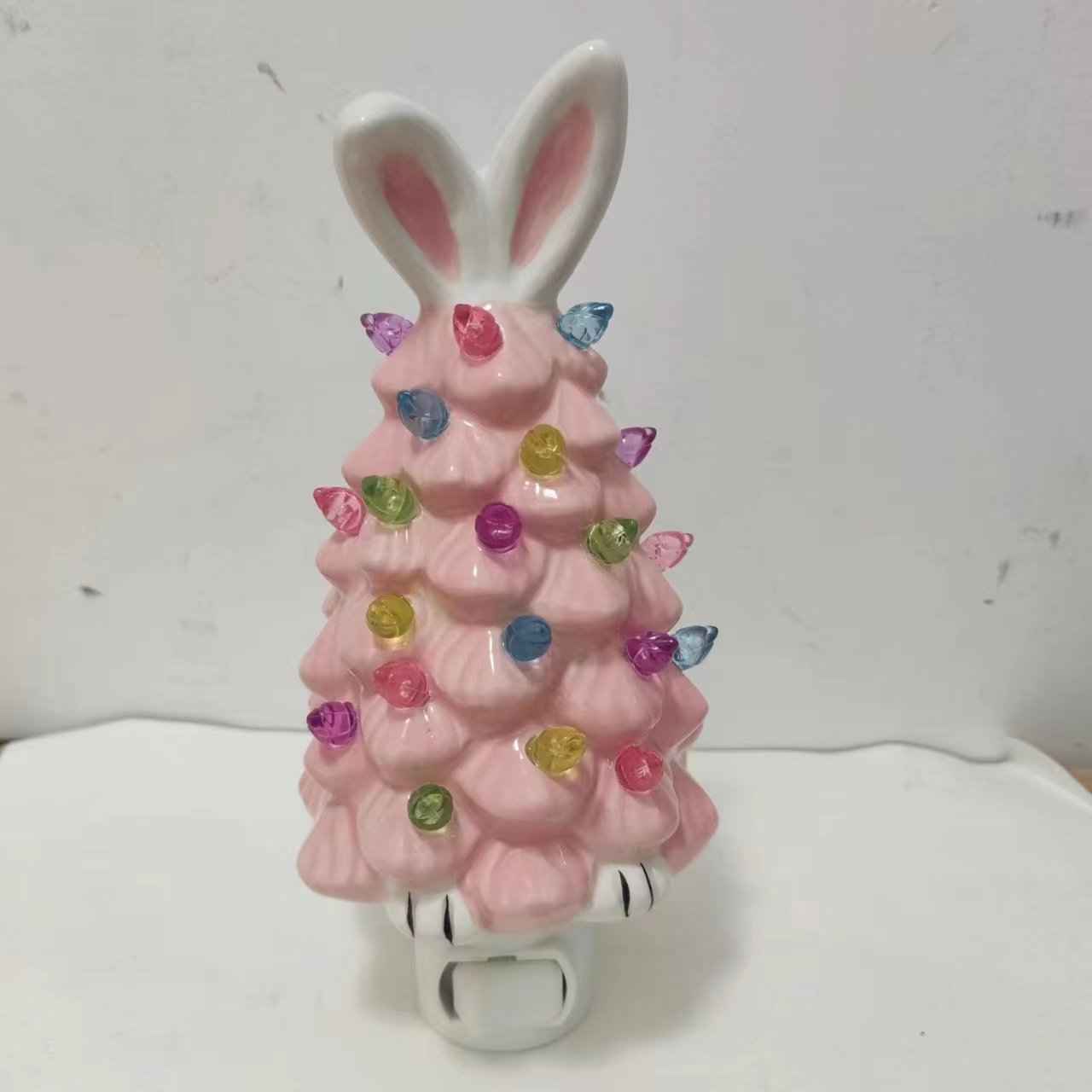 Easter Bunny Shape Ceramic Tree Decorations Spring Easter Bunny Glow Ornaments Easter Bunny Tree