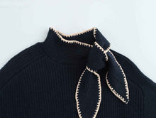 Ladies Bow Decorative Vest Pullover Sweaters