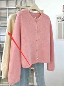 Sweet Loose-Fitting Slimming Round-Neck Knitted Top For Women