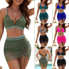 Personalized Solid Color European And American Style Fashionable Sexy Mesh-Patchwork Split Womens Bikini Swimsuit