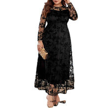 Womens Square-Neck Lace Jacquard Long-Sleeve Dress With Ties