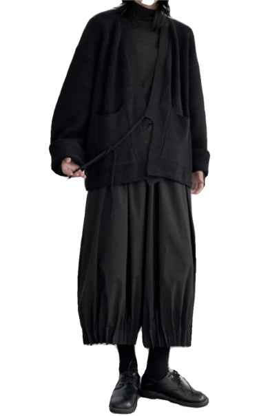 Small Niche Yamamoto Japanese Style Dark Style Loose Sweater Cardigan For Women