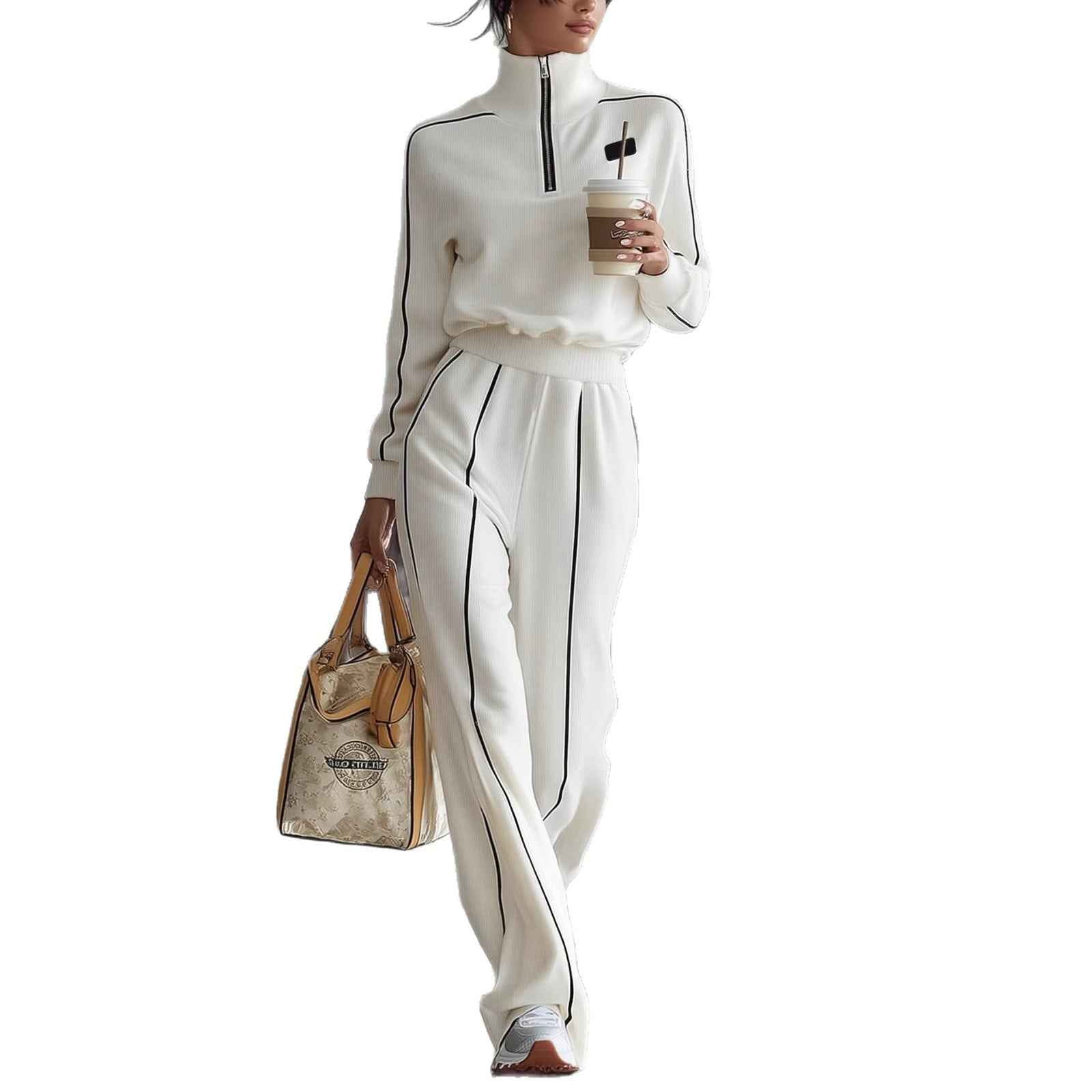High-end Fashionable Western-style Sporty Casual Sweatshirt Set For Women