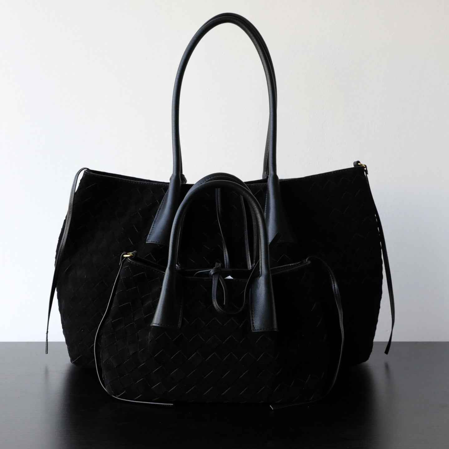 Handwoven Matte Cowhide Tote Bag With Large Capacity