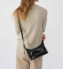Full-grain Leather Lunch Black Genuine Leather Womens Crossbody Bag Handbag