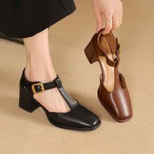 Square Toe T-shaped Buckle Sandals For Women