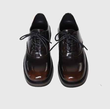 Mens Two-tone Thick-soled Leather Shoes Are Perfect For Both Casual And Commute Wear